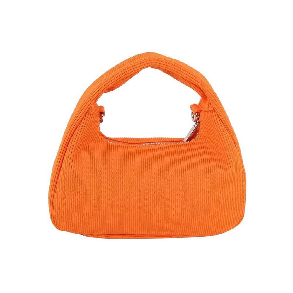 Vibrant Orange Textured Shoulder Bag - Picture 2 of 10
